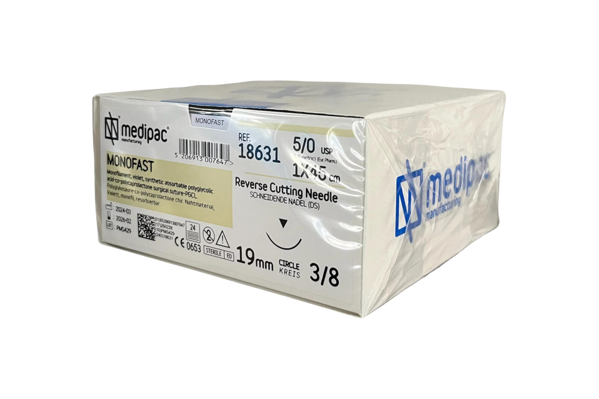 Monofast - Resorberbar monofilament sutur. Violet, pakning med 24 stk