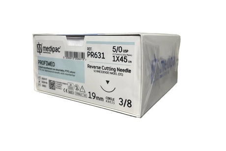 PTFE - Monofilament ikke resorberbar sutur. Hvid, pakning med 24 stk